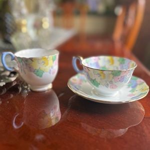 Staffordshire china  cups and saucer